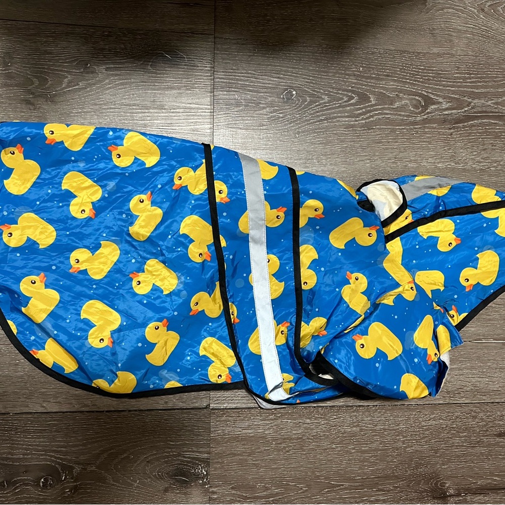 Blue Duck Patterned Dog Raincoat